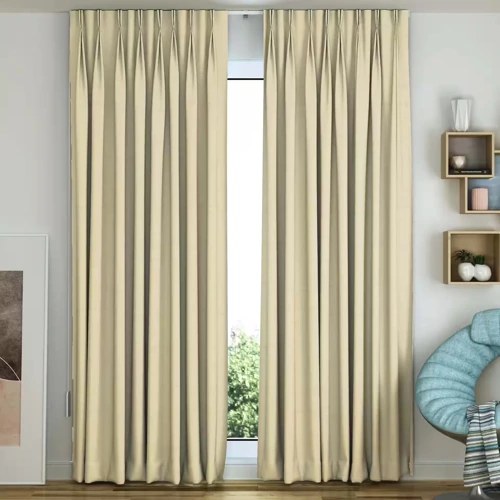 Blackout Curtain - Pinch Pleat - Beige