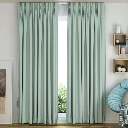 Blackout Curtain - Pinch Pleat - Light Green